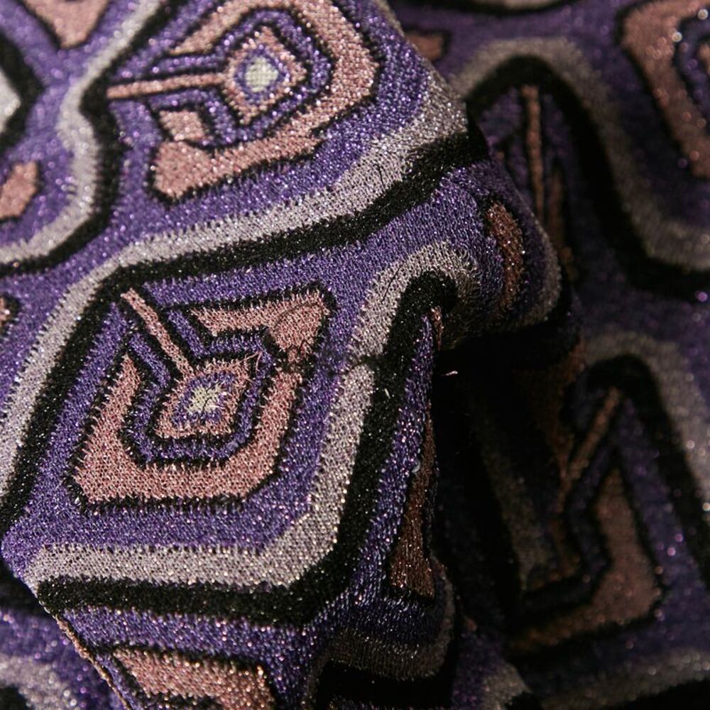 Paco Rabanne Purple Lurex Jacquard Knit Long Dress S - Picture 4 of 7
